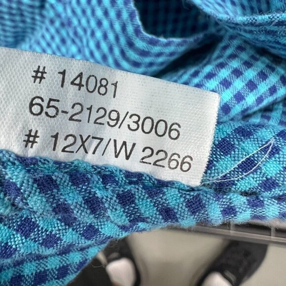 Orvis Men Shirt Medium Blue Gingham 100% Cotton Short Sleeve Button Front Pocket - Picture 6 of 8